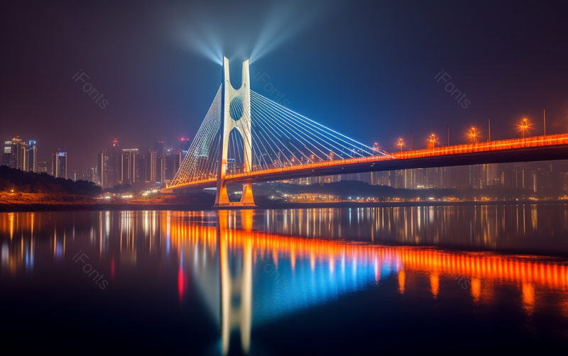夜晚城市景观大桥风景摄影,高清,摄影图,摄影图片,图片大全,摄影图免费下载